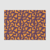 Oranje Paarse vleermuizen Halloween-weefselpapier Tissuepapier (Voorkant)