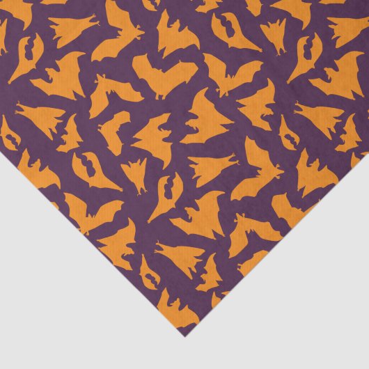 Oranje Paarse vleermuizen Halloween-weefselpapier Tissuepapier (Detail)