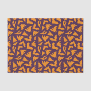 Oranje Paarse Vleermuizen patroon Halloween Tissue Tissuepapier