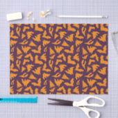 Oranje Paarse Vleermuizen patroon Halloween Tissue Tissuepapier (Craft)