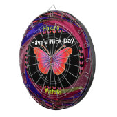 Oranje Paarse vlinder hebben een mooie dag art pri Dartbord (Voorkant Rechts)