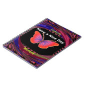 Oranje Paarse vlinder hebben een mooie dag art pri Notitieboek (Linkerzijde)