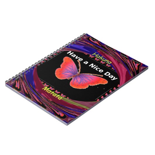 Oranje Paarse vlinder hebben een mooie dag art pri Notitieboek (Linkerzijde)