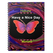 Oranje Paarse vlinder hebben een mooie dag art pri Notitieboek (Voorkant)