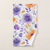 Oranje Paarse Wildflower Floral Bad Handdoek (Handdoek)