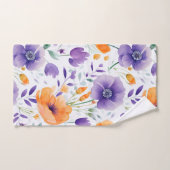 Oranje Paarse Wildflower Floral Bad Handdoek (Handdoek)