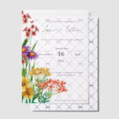  Oranje Paarse Wildflowers Floral Wedding Vellum Uitnodigingen (Offset (Uitnodiging))