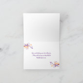 Oranje Paarse Witte Bloemige Trouw Dankkaart Bedankkaart (Binnen)