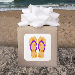 Oranje Paarse Zomer Beach Party Flip Flop Sticker