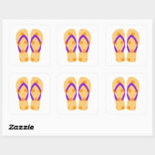 Oranje Paarse Zomer Beach Party Flip Flop Sticker (Vel)