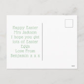 Oranje paashaas beste schoolleraar feestdagenkaart (Achterkant)