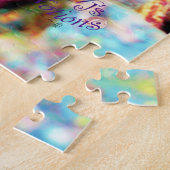 Oranje pad omgeven door kleurrijke rotsen legpuzzel (Zijkant)