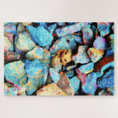 Oranje pad omgeven door kleurrijke rotsen legpuzzel (Horizontaal)