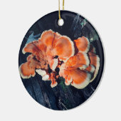 Oranje paddenstoelcirkel keramisch ornament (Links)