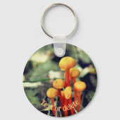 Oranje paddenstoelen Natuur op maat Sleutelhanger (Achterkant)