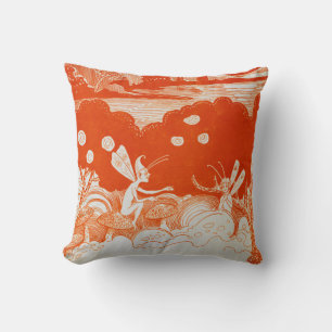 Oranje paddenstoelen van fairies kussen