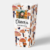 Oranje Paddestoel Herfst Foto Verjaardagsfeest Bedankdoosjes (Voorkant)