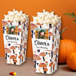 Oranje Paddestoel Herfst Foto Verjaardagsfeest Bedankdoosjes