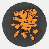Oranje Paintball Ronde Sticker (Voorkant)