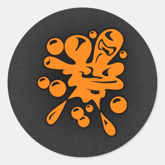 Oranje Paintball Ronde Sticker (Voorkant)