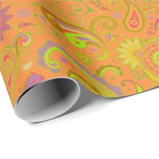 oranje paislestpapier cadeaupapier (Rol Hoek)