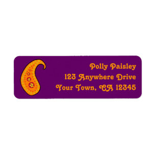Oranje Paisley Etiket