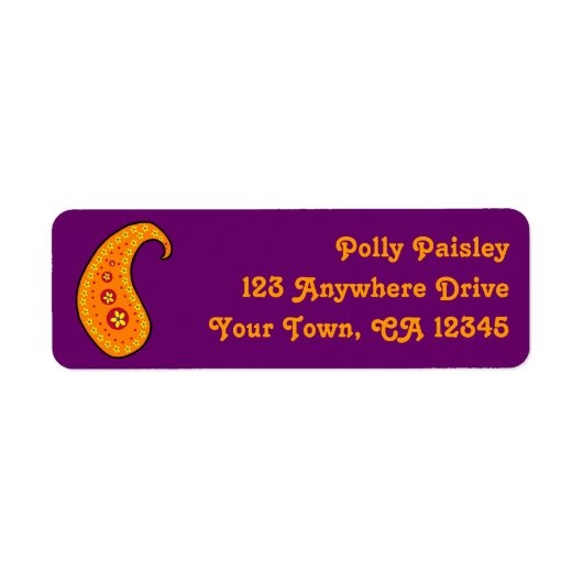 Oranje Paisley Etiket (Voorkant)