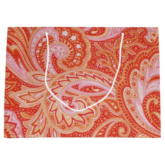 Oranje Paisley Groot Cadeauzakje (Voorkant)