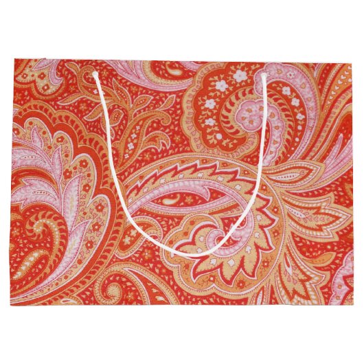 Oranje Paisley Groot Cadeauzakje (Achterkant)