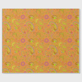 oranje paisley Inpakpapier (Vlak)