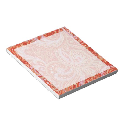 Oranje Paisley Notitieblok (Schuin)