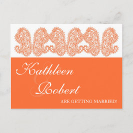 Oranje Paisley sparen de Briefkaarten van de Datum