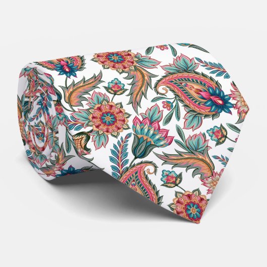 Oranje Paisley Stropdas (Opgerold)