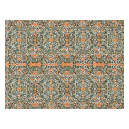 oranje paisleytafellade tafelkleed (Voorkant (Horizontaal))
