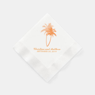 Oranje palmbomen beach Wedding Servetten