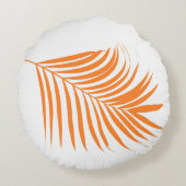 Oranje palmboom blad kuststrand tropische kunst rond kussen (Achterkant)