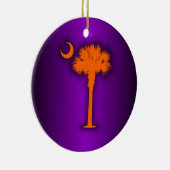 Oranje Palmetto Keramisch Ornament (Rechts)