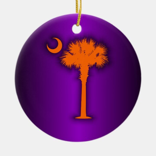 Oranje Palmetto Keramisch Ornament (Voorkant)