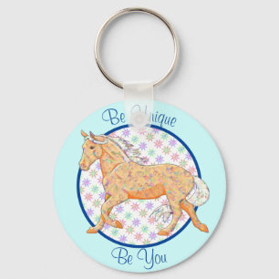 Oranje palomino (blauw/paars) sleutelhanger