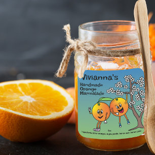 Oranje Pals Grappige Cartoon Marmalade Jelly en me Vierkante Sticker
