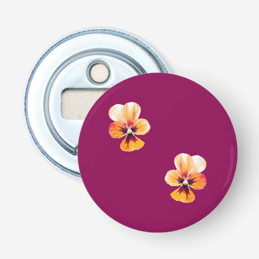 oranje paniekjes button flesopener (Voorkant)
