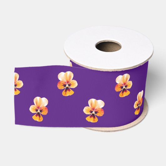 oranje paniekjes grosgrain lint (Spoel)