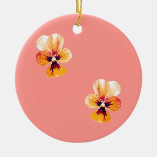 oranje paniekjes keramisch ornament (Voorkant)