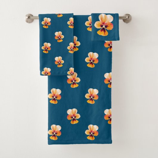 Oranje Pansies Bad Handdoek (Insitu)