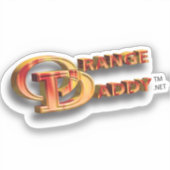 Oranje papa 3D Sticker (Voorkant)