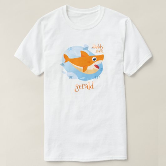 Oranje papa Shark T-shirt (Design voorkant)