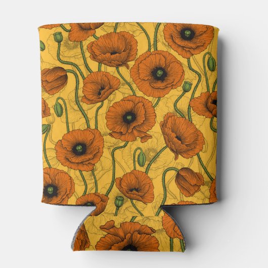 Oranje papaver blikjeskoeler (Achterkant)