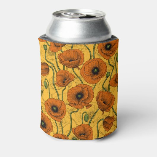 Oranje papaver blikjeskoeler (Blikje Achterkant)