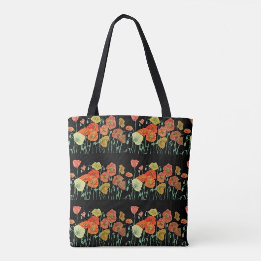 Oranje papaver bloemen Birthday Girl Bag Tote Bag (Achterkant)