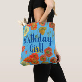 Oranje papaver bloemen Birthday Girl Bag Tote Bag (Dichtbij)